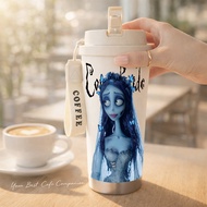 TERMOS Emily Corpse Bride 500ml Stainless Steel SUS316 Tumbler, Leak-Proof Drinking Bottle, Hot and 
