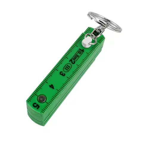 Multi Functional 0.5m 10-Fold Folding Ruler with Keychain Anti Pinch Measuring Ruler Double-sided Sc