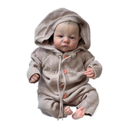 19 นิ้วทาสีสําเร็จรูปตุ๊กตาเด็กทารก Reborn ตุ๊กตา Levi Awake ทารกแรกเกิดขนาด 3D ผิวที่มองเห็นได้เส้น