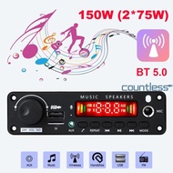 150W Amplifier Audio Module TF USB Bluetooth-Compatible 5.0 MP3 WMA Audio Board [countless.sg]