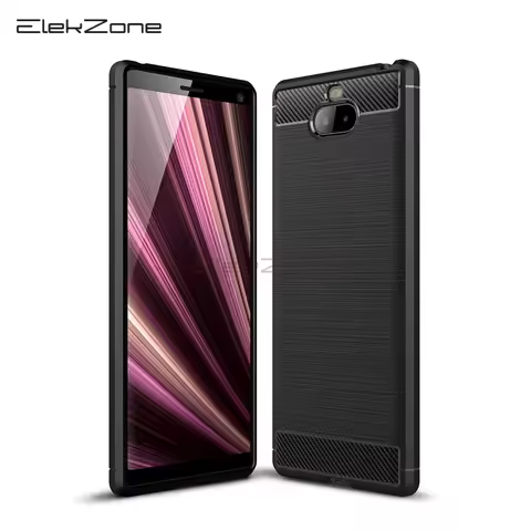 Silicone Case For Sony Xperia 10 plus Carbon Fiber Anti Shock Cover For Xperia 1 5 10 II Protective 
