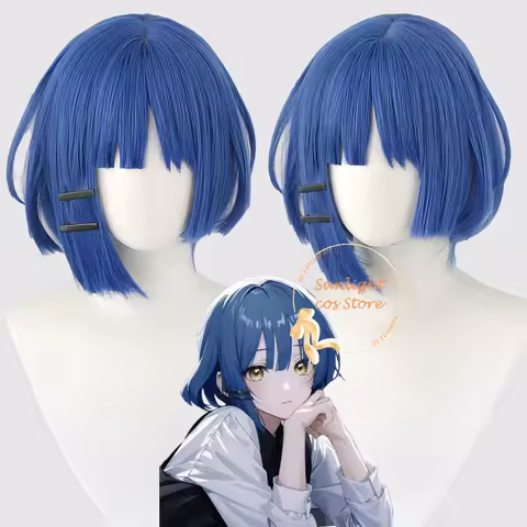 Anime Bocchi Yamada Ryo Cosplay Wig Women Short Blue Yamada Ryo Wigs Heat Heat Resistant Synthetic C