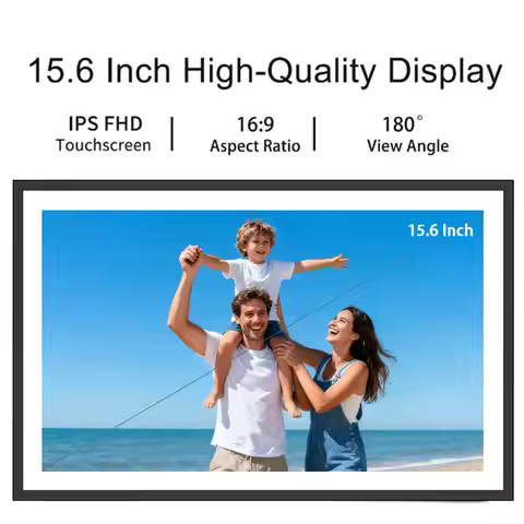 Frameo 15.6 Inch WiFi Digital Picture Frame 1920 * 1080 IPS Touch Screen HD Disply Builtin 32GB Smar