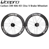 Litepro Plus Carbon Wheelset 349 16inch 406 451 20inch Disc V Brake Wheelset For Folding Bike Litepro Hub Disc Brake Front 24H Rear 24H V Brake Front 20H Rear 24H