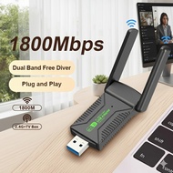 MSW WiFi 6 AX1800 USB WiFi Adapter High Speed Dual Band 5Ghz Penyesuai WiFi Dongle Untuk PC Laptop G