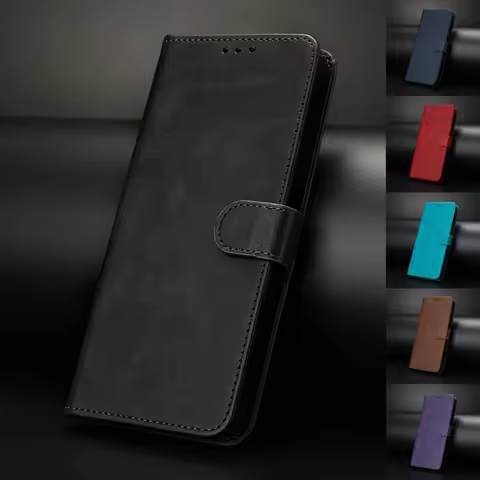 Magnetic Flip Cover Leather Case For VIVO Y200E Y200 Y17s Y27 Y36 Y16s Y22 Y22s Y02s Y35 5G Solid co