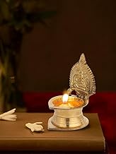 Kamakshi Devi Brass Oil Deepam/Diya for Pooja|Mandir| Diwali Festival Decoration Brass Table Diya (9