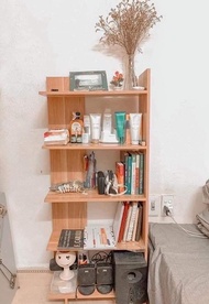 Kệ gỗ trang trí kệ góc tường gỗ 5 tầng [giao màu vàng gỗ]