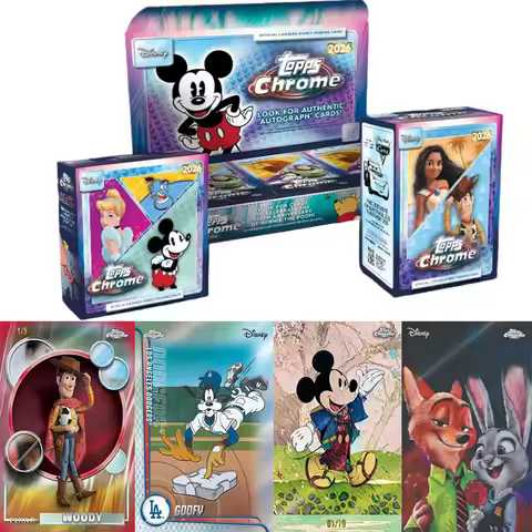 Topps Chrome 2026 Disney Complete Collectible Box Authentic Trading Cards Mickey Princess Pixar Char