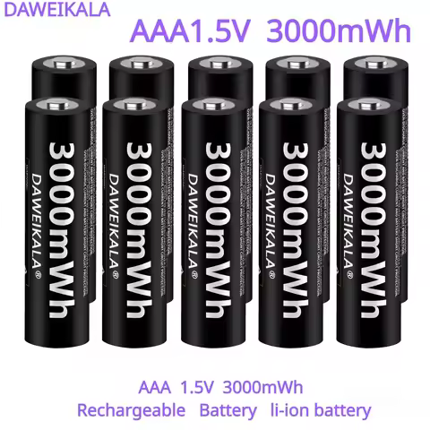 DAWEIKALA 1.5V AA A Li-ion Rechargeable Battery 3000mWh 1.5 V AAA Lithium ion Rechargeable Batteries