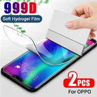 2PCS OPPO F11 F9 Pro F5 F7 A3S A5S A12 A12e A15 A15s A52 A53 A83 A92 A93 A5 A9 2020 Reno 2 2f 3 4 5 Soft Hydrogel เคสเต็มตัวฟิล์มปกป้องหน้าจอ