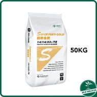 SUPER FERTI GOLD 14-14-23+TE 50KG Baja Buah Sawit Pisang Jagung, Ubi