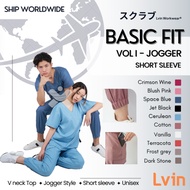 Lvin] Vol I - Baju SCRUB MEDICAL SCRUB SUIT DOCTOR'S SCRUB FOR MAN &amp; WOMEN/Overal/Set Shirt Pants Take Care OKA OK Nurse/ Fun Series/Doctor Short Sleeve [Export]