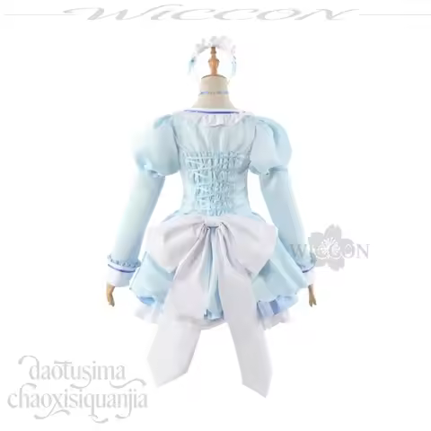Chocola Vanilla New Outfit Long Sleeve Maid Outfit Pink Blue Cake Dress Twin Ponytails Halloween Cos