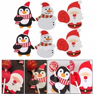 50Pcs/Lot Cartoons Santa Claus Paper Lollipop Cards DIY Lollipop Gift Package Decor Christmas Decoration 2023 Navidad New Year