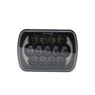 Universal 7x6 5X7 LED Hi-Lo Beam Square Headlights White DRL For Jeep Cherokee XJ Wrangler YJ Motocr