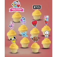 BT21 BTS Cup Cake Topper