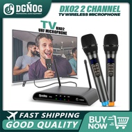 DX02 Dual Handheld Wireless Microphone with Bluetooth 5.0 Echo for TV Karaoke and Home Parties