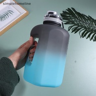 SLMY Big Water Bottle 2.2 Litre With Handle Time Marker Straw Leak Proof Half Gallon Large Capacity Huge Jug For Workout Gym Fitness SHE
