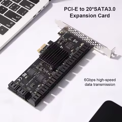 SA3112J PCIE Adapter 20/16/12 Port PCI-Express X1 to SATA 3.0 Expansion Card 6Gbps High Speed Add On