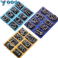 Set of 8pcs Iron Link Unlock Interlock Game, Disassembly Assembly Metal Wire Puzzle, Vintage IQ Test