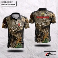 Baju camo shooter tangan pendek/Baju camo kerah wangki/T-shirt camo kerah / Baju berburu tangan pend