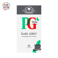 PG Tips Earl Grey Envelope Tea Bags Pack of 25 [57.5g] พีจี ทิปส์ ถุงชาซองเอิร์ลเกรย์ การผสมผสาน คลาสสิก ของชาดำ กับ มะกรูด 25 ถุงชา [57.5 กรัม]