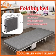 [Fast Delivery]3 Fold Bed Foldable Single Bed Folding Queen Metal Foldable Bed Frame Portable Folding Bed