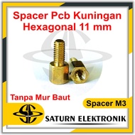 Hexagonal Brass Pcb Foot Spacer 3x5x6, 3x10x6, 3x12x6 mm