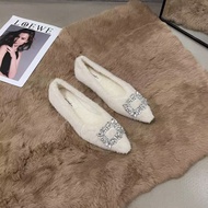 Korean Women's Fleece Fur Flat Shoes