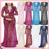 Fashion Maternity Photography Props Maxi Maternity Gown Lace Maternity Dress Fancy Shooting Photo Su