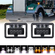 4x6inch Universal LED Headlight High / Low Beam DRL Turn Light with DOT for Truck Trailer Boat Bus L