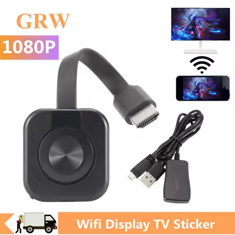 GRWIBEOU Wireless 1080p HDMI-compatible TV Stick Wifi Display Receiver For Miracast Screen Mirror TV
