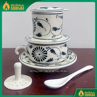 Bộ Phin Pha Cà Phê Gốm Sứ Bát Tràng Cao Cấp Kèm Thìa - Phin Pha Coffee Gốm Sứ - Phin lọc cà phê ran