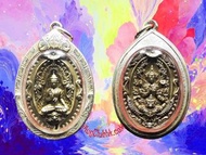 2558年  泰北孔雀王  古巴阿里雅查  招財守財 水財神+帕阿拉  防水銀殼 紅銅合金（限量999尊）佛牌