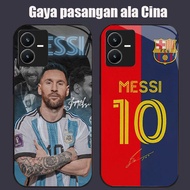 DK-84 FC Messi Casing GLASS soft frame black VIVO iQOO Z6 Y35 Y22S Y28 Y75 Y55 Y22 V25 5G