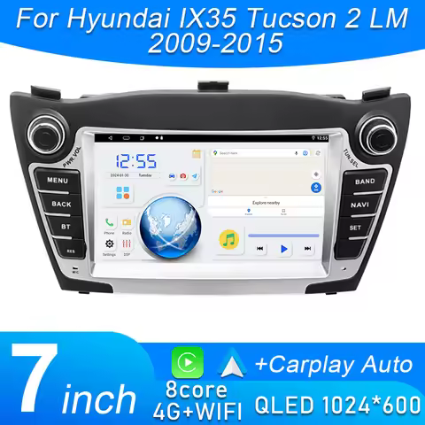 Android 15 Car Radio Player Carplay Multimedia WIFI Bluetooth For Hyundai IX35 Tucson 2 LM 2009-2015