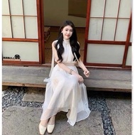 Đầm Maxi Voan Dài Xếp Li Xinh Xắn BY8624