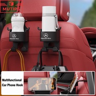 Mercedes Benz Car Seat Back Water Cup Holder Auto Headrest Hook Multifunctional Phone Holder For C C