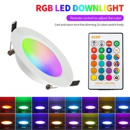 Led Recessed Ceiling Lights, Color Changing Dimmable RGB Downlights, Round Panel with Control for Room Bedroom Ceiling