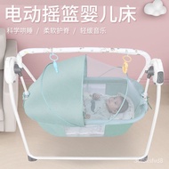 Crib Folding Baby Cradle Bed Foldable Electric Rocking Bed Coax Baby Automatic Rocking Chair Bed Coax Baby