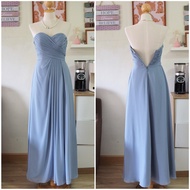 Blue Strapless Long Dress AZAZIE Brand Size XS