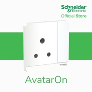 Schneider Electric AvatarOn- 15A 250V 1Gang 3 Round Pin Switched Socket