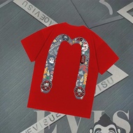 Evisu God of Fortune Classic Round Neck Short Sleeve T-shirt - Original Design for Men & Women | Aut