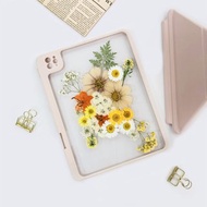 黃白橙花手工押花iPad外殼 iPad Air 11寸13寸iPad Pro11寸13寸