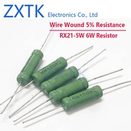 5PCS RX21 5W 6W Wire Wound Resistance 5% 0.05-820 ohm 0.1R 0.82R 1R 1.5R 3.3R 12R 22R 33R 47R 75R 10