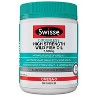 Import - Swisse Odourless High Strength Wild Fish Oil 1500mg 200 Capsules