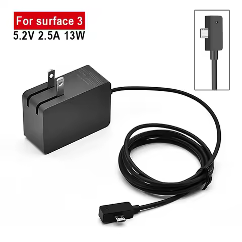 5.2V 2.5A 13W Power AC Adapter Wall Charger For Microsoft Surface 3 1623 1624 1645 Micro USB Tablet 
