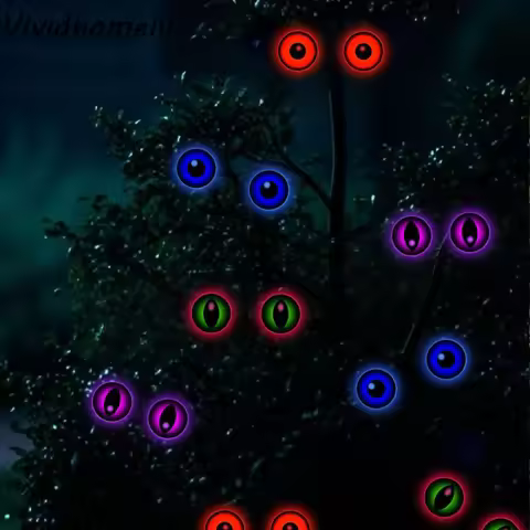 3D Design Halloween LED Night Light Luminous Effect Glowing Effect Luminous Eye Wall Decoration Reus
