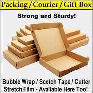 Courier Carton Packing Box Pack of 10 Boxes/ Gift Box Bubble Wrap / Stretch Film / Scotch Tape. SG